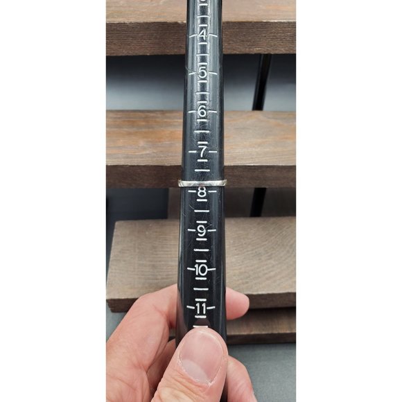 Size 7.75 Sterling Silver Yellow Glass Gem And Marcasite Stone Band Ring - Picture 4 of 6